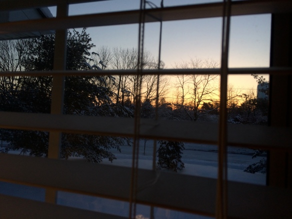 Sunrise from my chair.  Not as scenic as the beach, but still miraculous every time.