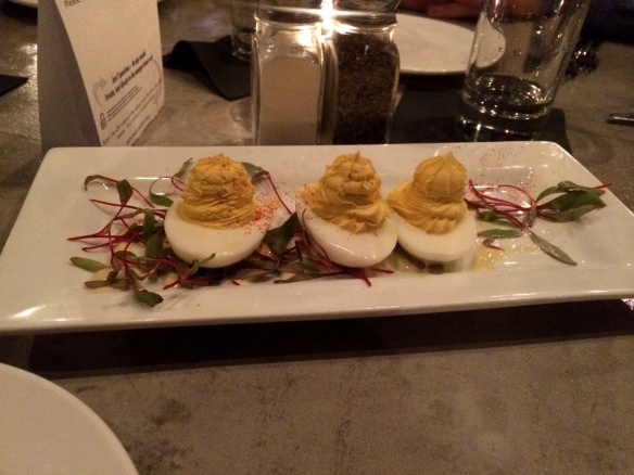 The food was yummy!  We shared some deviled eggs to start...